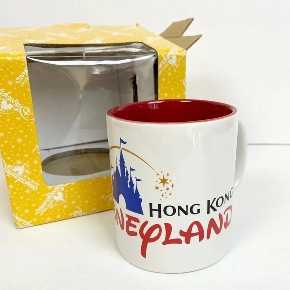 NEW In Box Disneyland Hong Kong White Red Black Mug - Picture 1 of 16